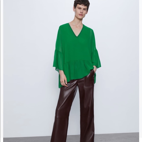 Zara Ruffled Flowy blouse - Picture 3 of 8